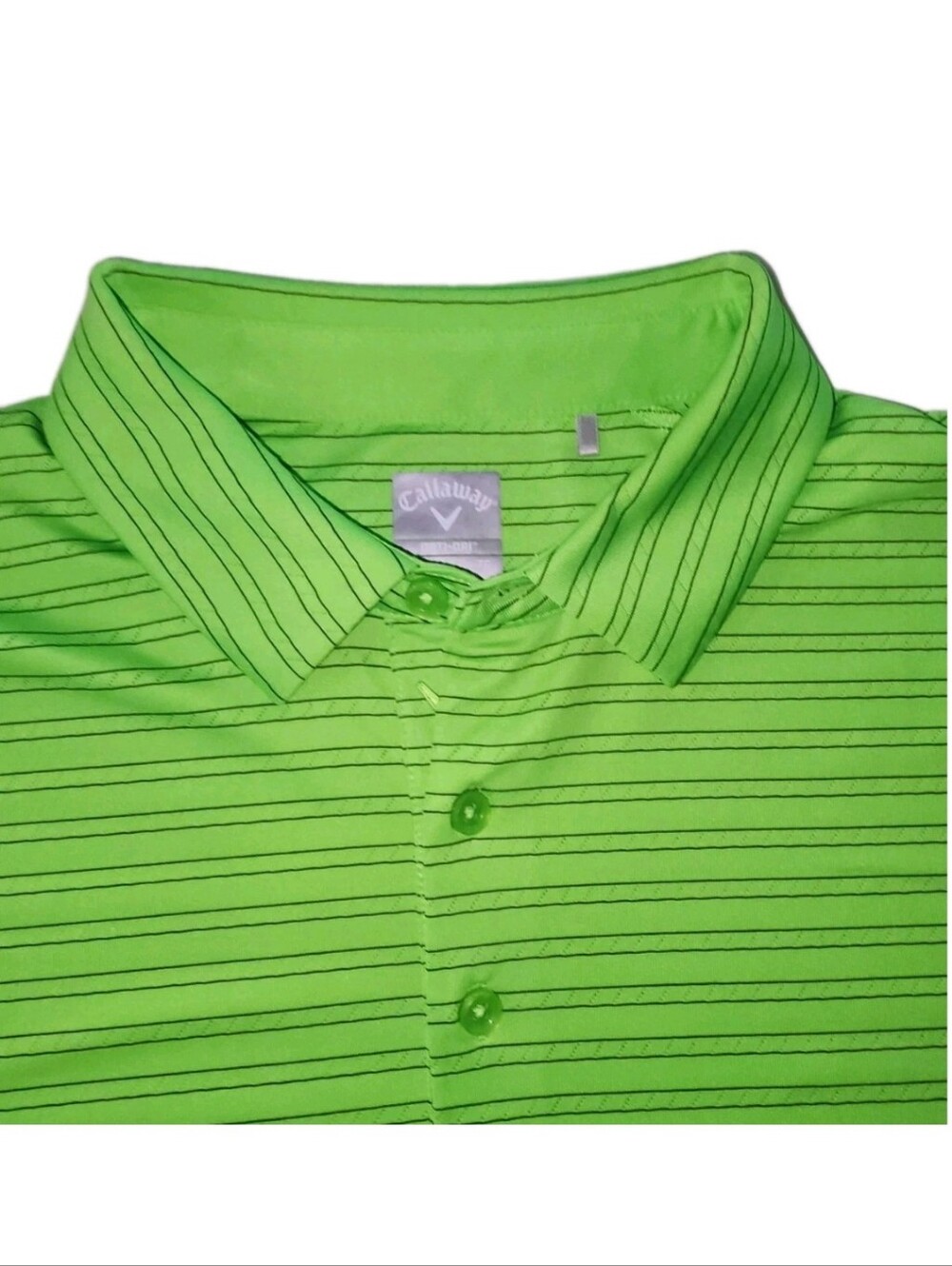 Callaway Bright Green Thin-Striped Golf Polo XL - Picture 3 of 8